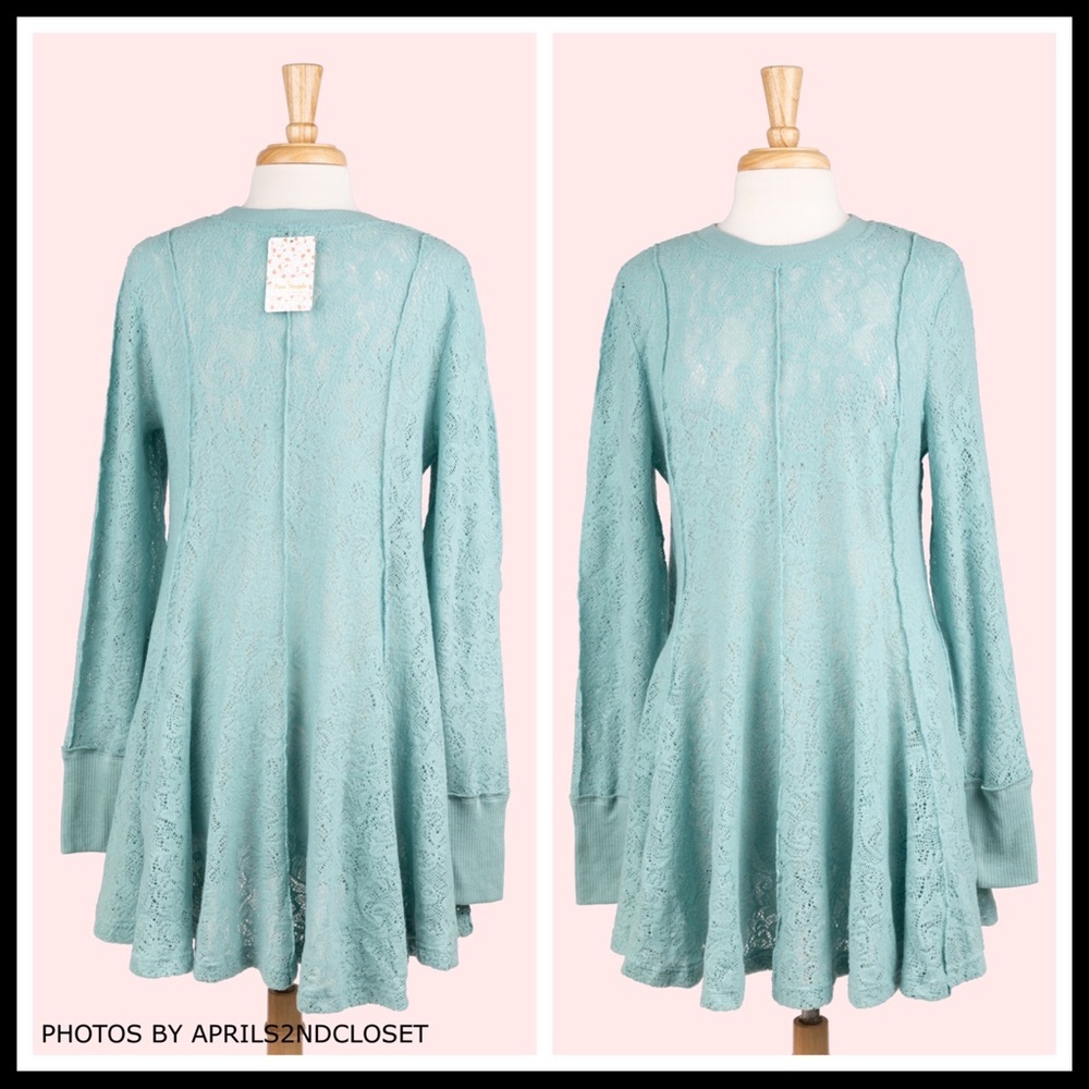 FREE PEOPLE BOHO FLOWY TUNIC SWEATER MINI A2C - Picture 5 of 16